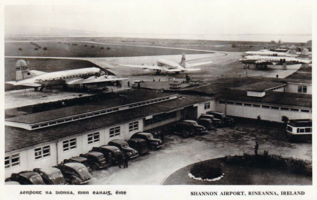 Shannon Airport, Rineanna, Ireland, postcard 1940s